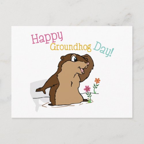 Happy Groundhog Day Postcard