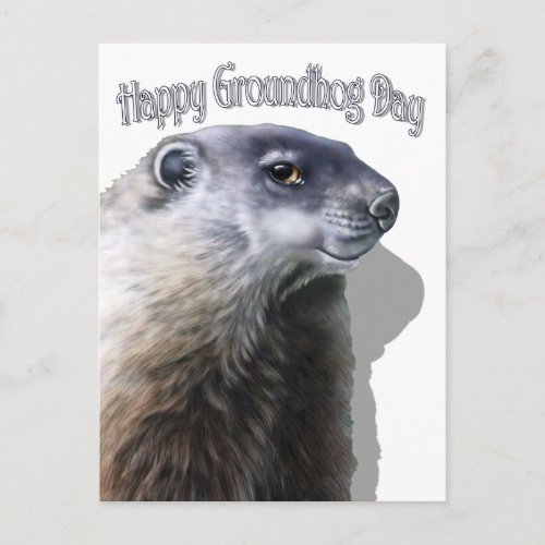 Happy Groundhog Day Postcard