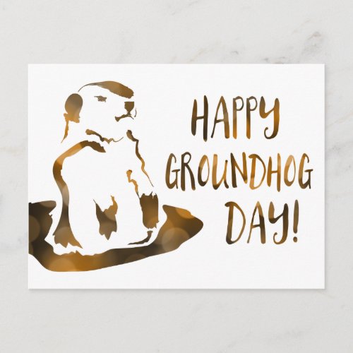 happy groundhog day postcard