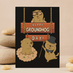 Happy Groundhog Day  Postcard