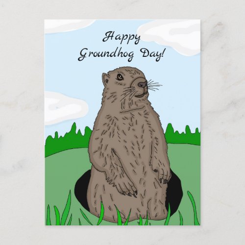 Happy Groundhog Day   Postcard