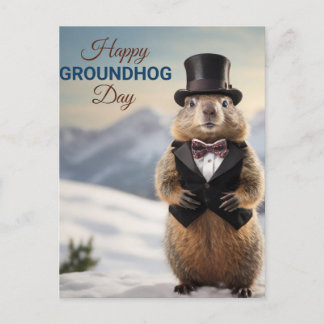 Happy Groundhog Day Postcard