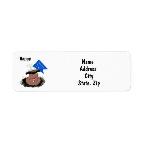 Happy Groundhog Day Return Address Label