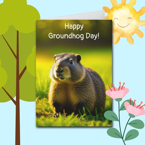 Happy Groundhog Day  Shadows or Sun Card