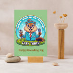 Happy Groundhog Day : Spring Or Winter News Report Holiday Card