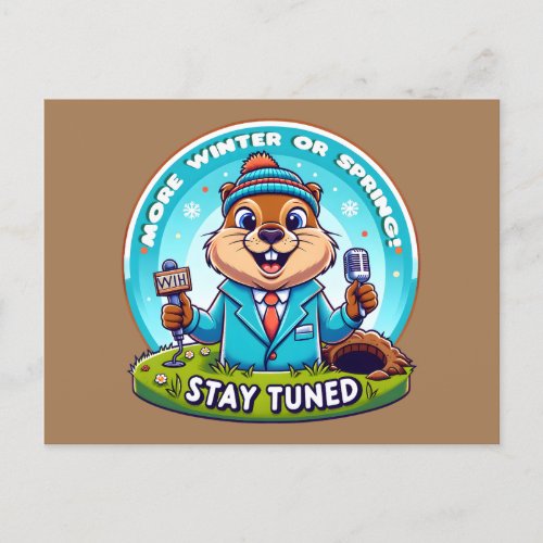 Happy Groundhog Day  Spring Or Winter News Report Postcard