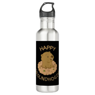 Happy Groundhog Day Stainless Steel Water Bottle