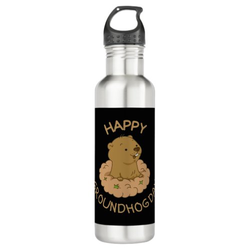 Happy Groundhog Day Stainless Steel Water Bottle