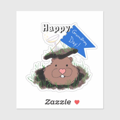 Happy Groundhog Day Sticker