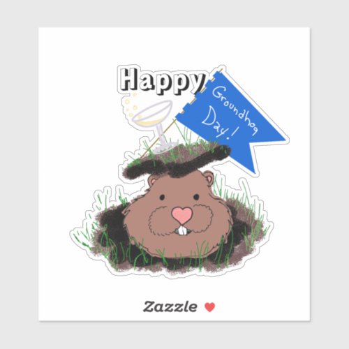 Happy Groundhog Day Sticker