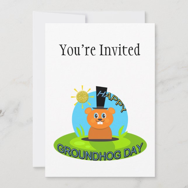 Happy Groundhog Day Sunshine Invitation (Front)