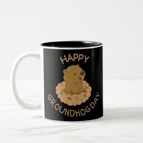 Happy Groundhog Day Two_Tone Coffee Mug