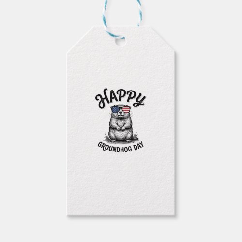 Happy Groundhog Day Vintage Engraving Shirt Design Gift Tags