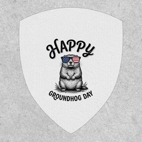 Happy Groundhog Day Vintage Engraving Shirt Design Patch