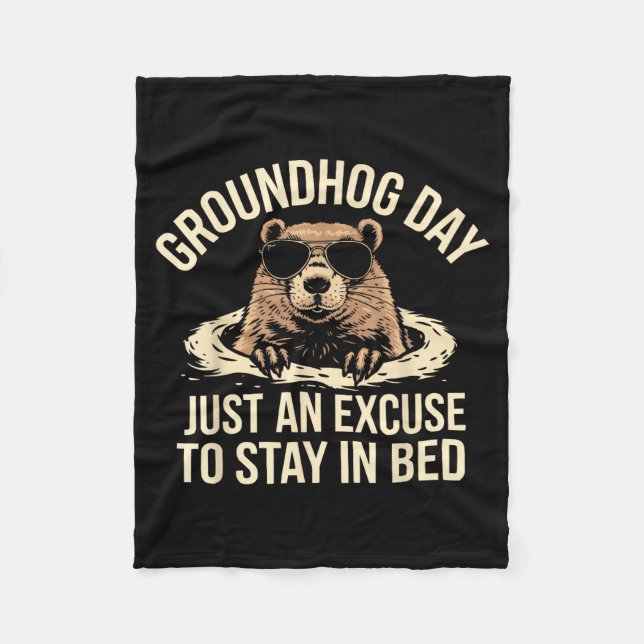 Happy Groundhog Day Woodchuck Animal Groundhog Lov Fleece Blanket (Front)