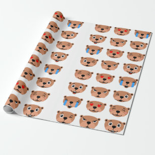 happy groundhogs day cute emoji kawaii wrapping paper