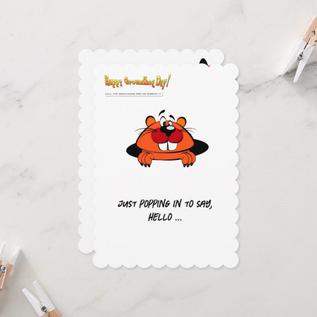 Happy Groundhog's Day  Postcard (Front/Back In Situ)