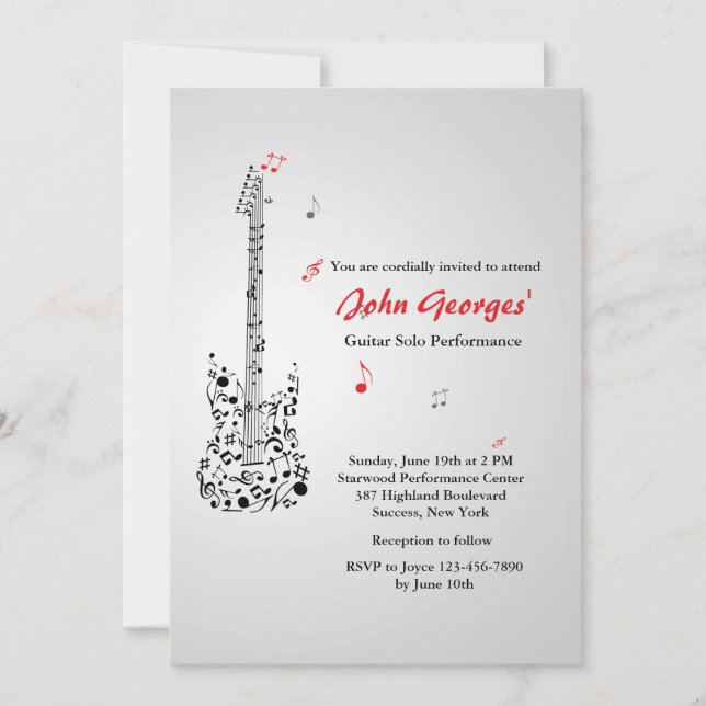 Happy Guitar Invitation (Front)