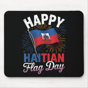 Happy Haitian Flag Day Cool Haiti Flag Map Haitian Mouse Pad