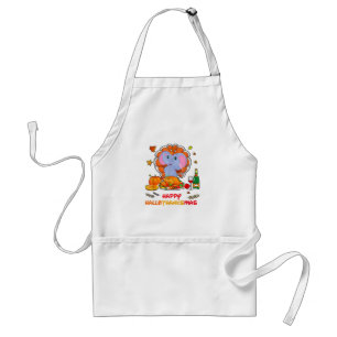 Happy Hallo Elephant Drinking Wine Thank You Gift Adult Apron