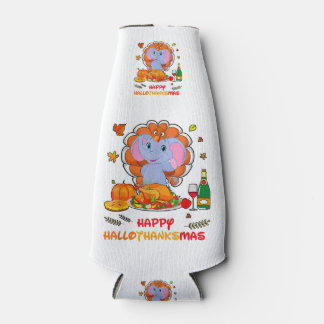 Happy Hallo Elephant Drinking Wine Thank You Gift Bottle Cooler