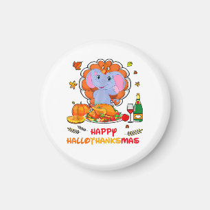 Happy Hallo Elephant Drinking Wine Thank You Gift Magnet