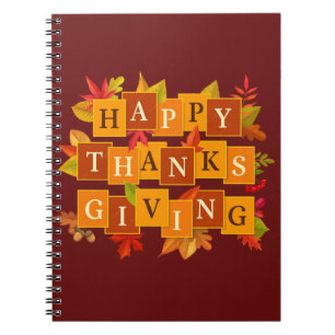Happy Hallo Thanks Mas Colorful Holiday Celebratio Notebook