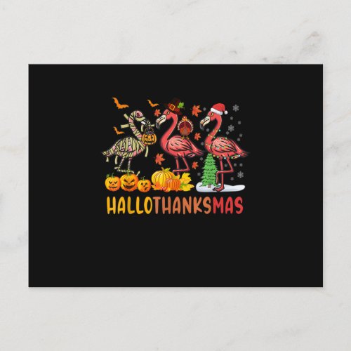 Happy Hallo Thanks Mas_Thanksgiving Halloween xmas Postcard