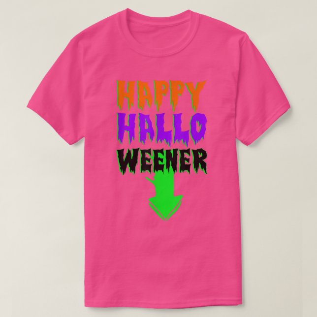 Happy Hallo Weener Scary Halloween Costumes  T-Shirt (Design Front)