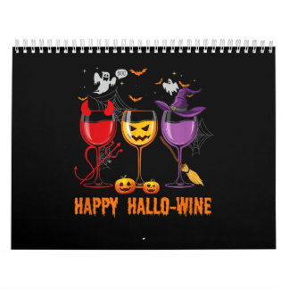 happy hallo-wine funny halloween glass wine drink calendar