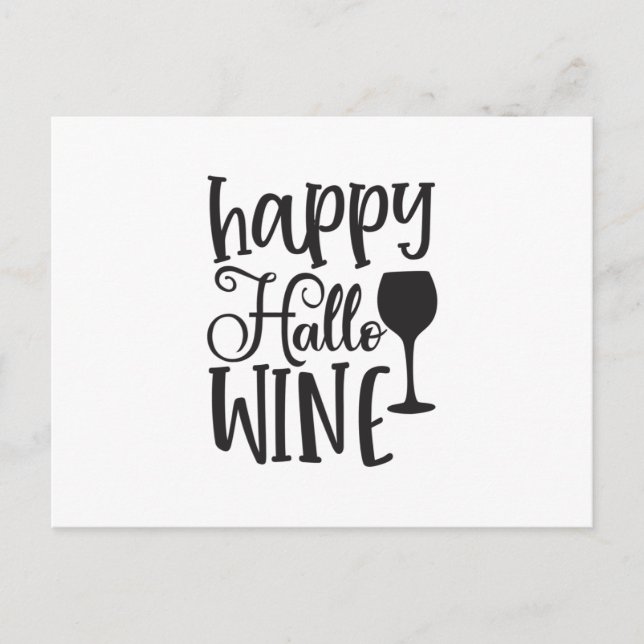 Happy Hallo Wine Postcard (Front)