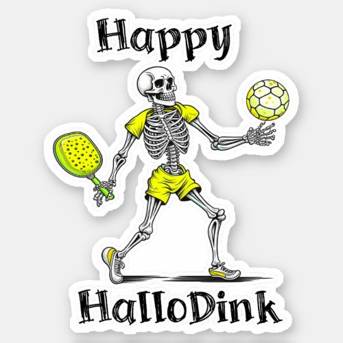 Happy Hallodink  Halloween and Pickleball Pun Sticker
