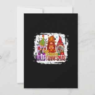 Happy HalloThankMas Gnome Halloween Christmas Than Invitation