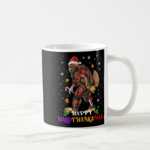 Happy Hallothanksmas Bigfoot Halloween Thanksgivin Coffee Mug