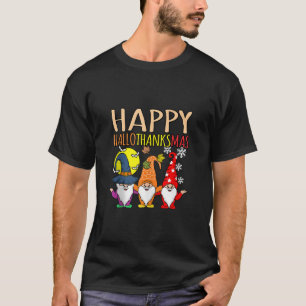 Happy Hallothanksmas Christmas Halloween Thanksgiv T-Shirt