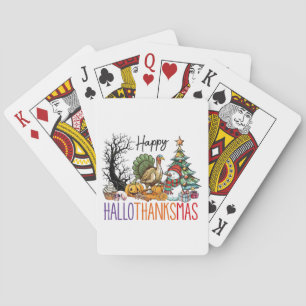 Happy Hallothanksmas Clipart Poker Cards