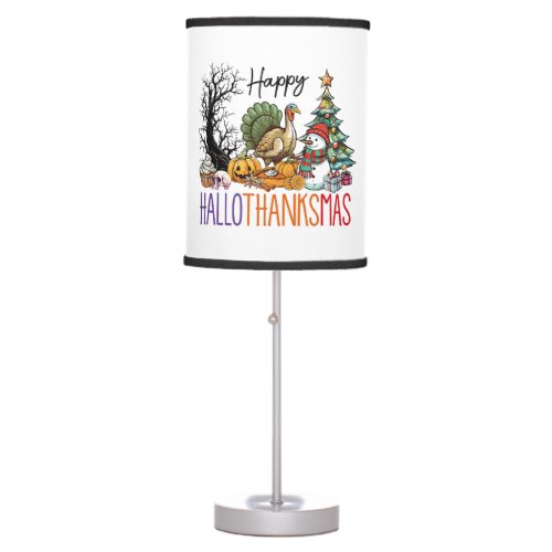 Happy Hallothanksmas Clipart Table Lamp