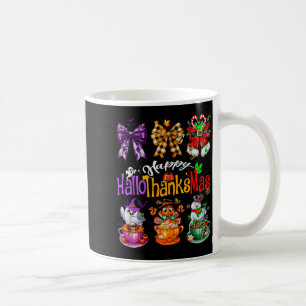 Happy Hallothanksmas Coquette Bow Coffee Latte Can Coffee Mug