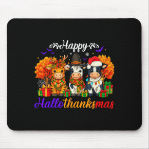 Happy Hallothanksmas Cows For Farmer  Mouse Pad