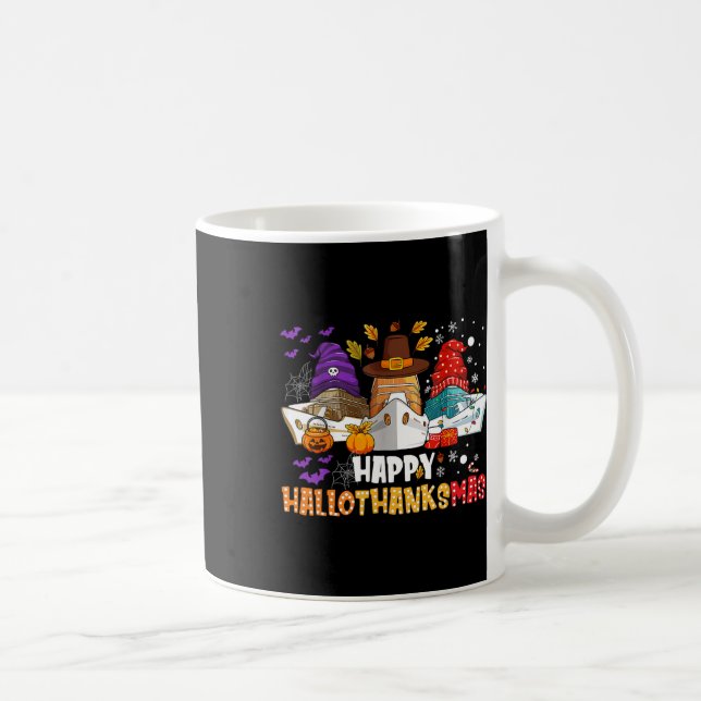 Happy Hallothanksmas Cruise Halloween Christmas Th Coffee Mug (Right)