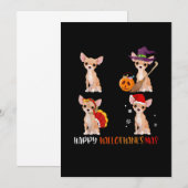 Happy Hallothanksmas Cute Witch Turkey Santa (Front/Back)