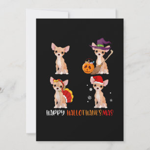 Happy Hallothanksmas Cute Witch Turkey Santa Announcement