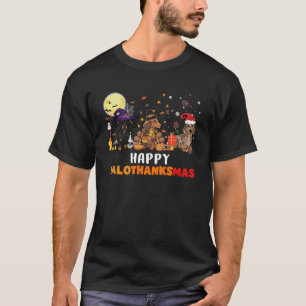 Happy Hallothanksmas Dachshund Dog Lover Halloween T-Shirt