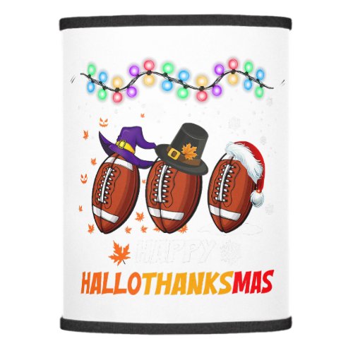 Happy Hallothanksmas Football Halloween Thanksgivi Lamp Shade