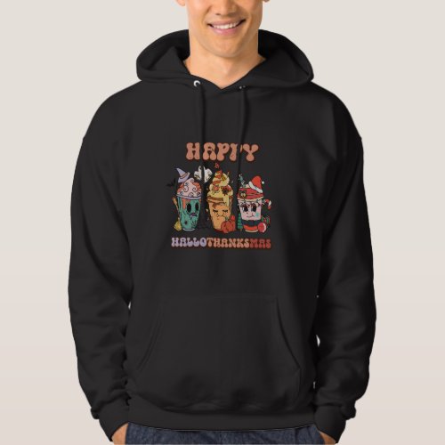 Happy HalloThanksMas Funny Dark Hoodie Sweatshirt 