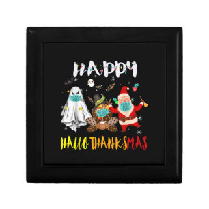 Happy Hallothanksmas Funny Halloween Thanksgiving Gift Box
