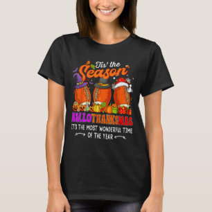 Happy Hallothanksmas Funny Halloween Thanksgiving T-Shirt