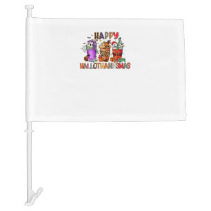 Happy Hallothanksmas Gnomes Halloween Thanksgiving Car Flag