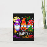 Happy Hallothanksmas Gnomes Halloween Thanksgiving Card