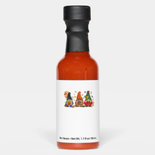 Happy Hallothanksmas Gnomes Halloween Thanksgiving Hot Sauces